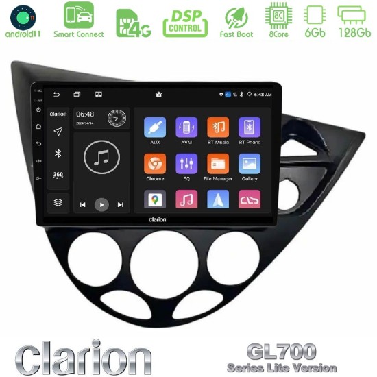 Clarion GL700 Lite Series 8Core Android ClarionOS 6+128GB Ford Focus 1999-2004 (RHD) Navigation Multimedia Tablet 9" Με Carplay & Android Auto