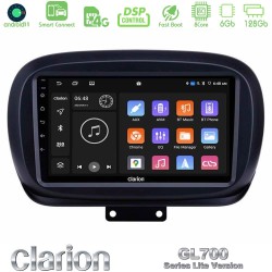 Clarion GL700 Lite Series 8Core Android ClarionOS 6+128GB Fiat 500X Navigation Multimedia Tablet 9" Με Carplay & Android Auto