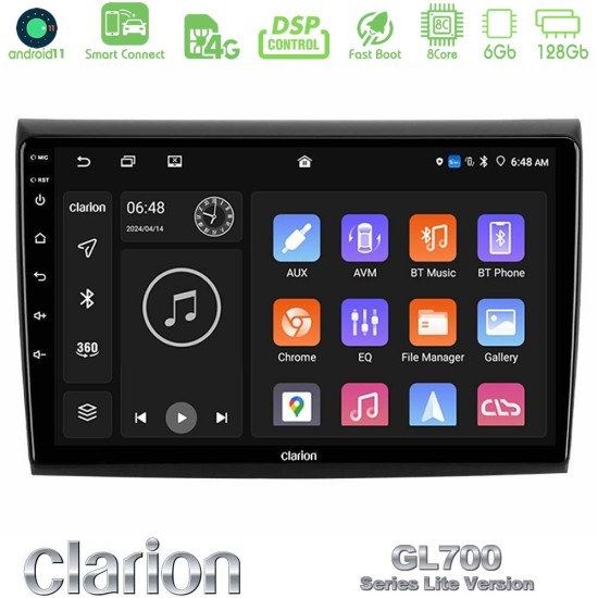 Clarion GL700 Lite Series 8Core Android ClarionOS 6+128GB Fiat Bravo Navigation Multimedia Tablet 9" Με Carplay & Android Auto
