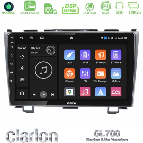 Clarion GL700 Lite Series 8Core Android ClarionOS 6+128GB Honda CRV Navigation Multimedia Tablet 9" Με Carplay & Android Auto