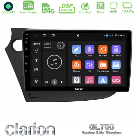 Clarion GL700 Lite Series 8Core Android ClarionOS 6+128GB Honda Insight 2009-2015 Navigation Multimedia Tablet 9" Με Carplay & Android Auto