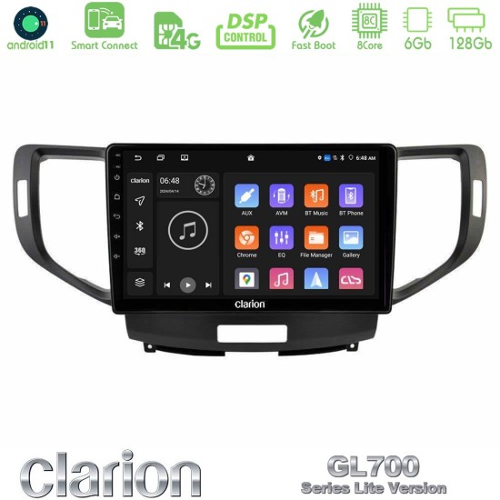 Clarion GL700 Lite Series 8Core Android ClarionOS 6+128GB Honda Accord 2008-2015 Navigation Multimedia Tablet 9" Με Carplay & Android Auto