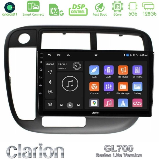 Clarion GL700 Lite Series 8Core Android ClarionOS 6+128GB Honda Civic 1995-2001 Navigation Multimedia Tablet 9" Με Carplay & Android Auto