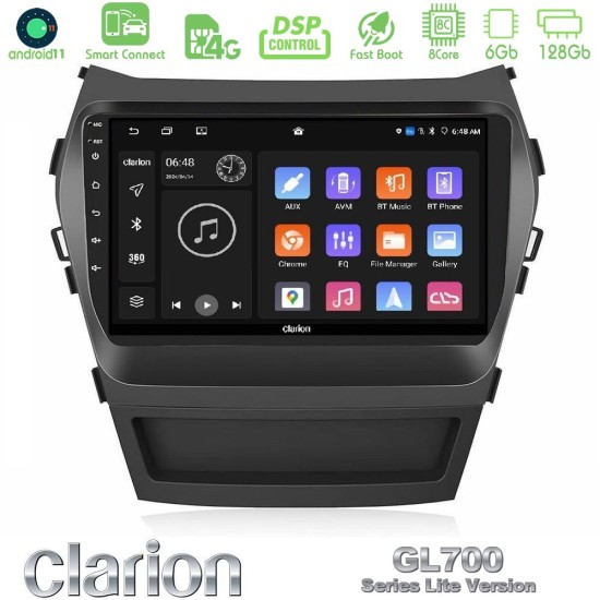 Clarion GL700 Lite Series 8Core Android ClarionOS 6+128GB Hyundai iX45 2012-2017 Navigation Multimedia Tablet 9" Με Carplay & Android Auto