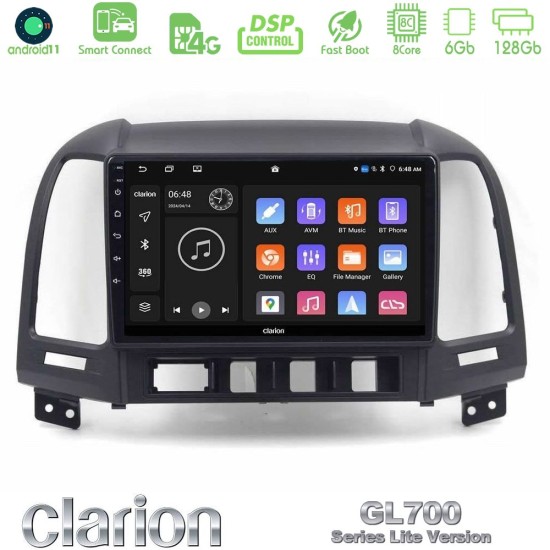 Clarion GL700 Lite Series 8Core Android ClarionOS 6+128GB Hyundai Santa Fe 2006-2013 Navigation Multimedia Tablet 9" Με Carplay & Android Auto