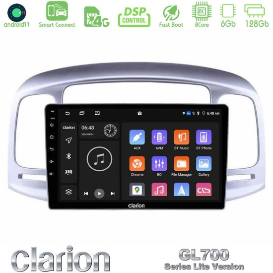 Clarion GL700 Lite Series 8Core Android ClarionOS 6+128GB Hyundai Accent 2006-2011 Navigation Multimedia Tablet 9" Με Carplay & Android Auto Clarion GL700 Lite Series 8Core Android ClarionOS 6+128GB Hyundai Accent 2006-2011 Navigation Multimedia Tablet 9" Με Carplay & Android Auto