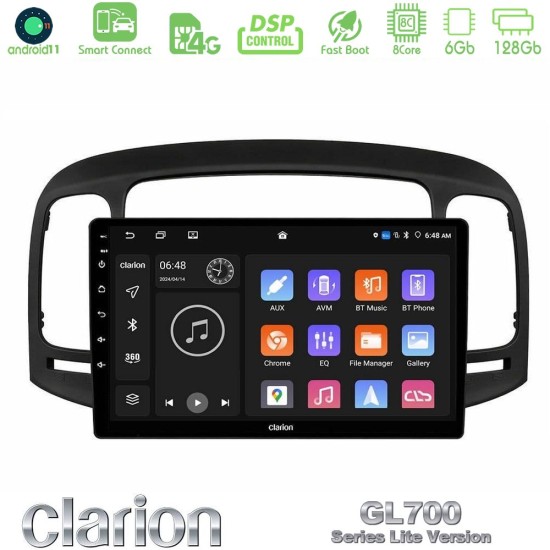 Clarion GL700 Lite Series 8Core Android ClarionOS 6+128GB Hyundai Accent 2006-2011 Navigation Multimedia Tablet 9" Με Carplay & Android Auto Clarion GL700 Lite Series 8Core Android ClarionOS 6+128GB Hyundai Accent 2006-2011 Navigation Multimedia Tablet 9" Με Carplay & Android Auto
