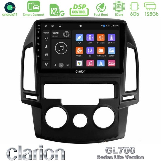Clarion GL700 Lite Series 8Core Android ClarionOS 6+128GB Hyundai i30 2007-2012 Manual A/C Navigation Multimedia Tablet 9" Με Carplay & Android Auto Clarion GL700 Lite Series 8Core Android ClarionOS 6+128GB Hyundai i30 2007-2012 Manual A/C Navigation Multimedia Tablet 9" Με Carplay & Android Auto