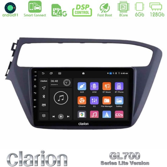 Clarion GL700 Lite Series 8Core Android ClarionOS 6+128GB Hyundai i20 2018-2020 Navigation Multimedia Tablet 9" Με Carplay & Android Auto