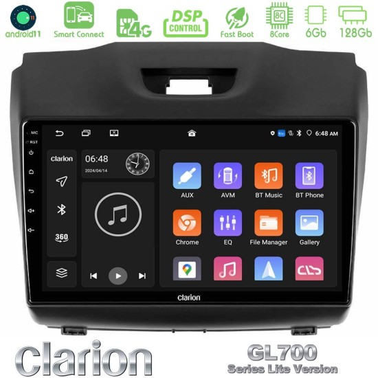 Clarion GL700 Lite Series 8Core Android ClarionOS 6+128GB Isuzu D-MAX 2012-2019 Navigation Multimedia Tablet 9" Με Carplay & Android Auto