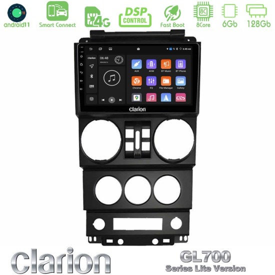 Clarion GL700 Lite Series 8Core Android ClarionOS 6+128GB Jeep Wrangler 2008-2010 Navigation Multimedia Tablet 9" Με Carplay & Android Auto