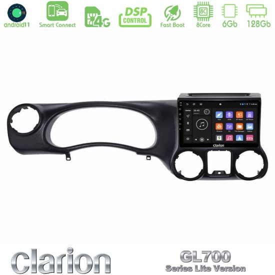 Clarion GL700 Lite Series 8Core Android ClarionOS 6+128GB Jeep Wrangler 2011-2014 Navigation Multimedia Tablet 10" Με Carplay & Android Auto