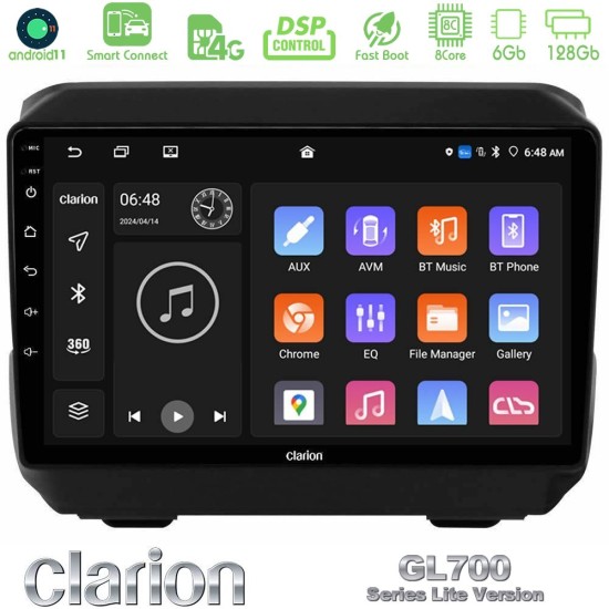Clarion GL700 Lite Series 8Core Android ClarionOS 6+128GB Jeep Wrangler 2018-> Navigation Multimedia Tablet 9" Με Carplay & Android Auto