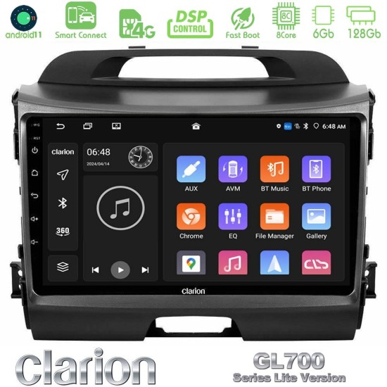 Clarion GL700 Lite Series 8Core Android ClarionOS 6+128GB Kia Sportage Navigation Multimedia Tablet 9" Με Carplay & Android Auto