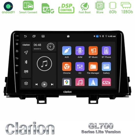 Clarion GL700 Lite Series 8Core Android ClarionOS 6+128GB Kia Picanto 2017-2021 Navigation Multimedia Tablet 9" Με Carplay & Android Auto