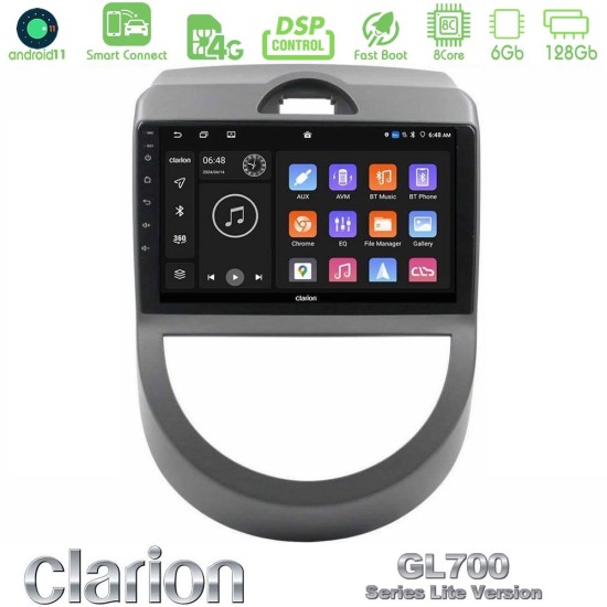 Clarion GL700 Lite Series 8Core Android ClarionOS 6+128GB Kia Soul 2009-2011 Navigation Multimedia Tablet 9" Με Carplay & Android Auto