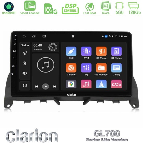 Clarion GL700 Lite Series 8Core Android ClarionOS 6+128GB Mercedes C Class W204 Navigation Multimedia Tablet 9" Με Carplay & Android Auto Clarion GL700 Lite Series 8Core Android ClarionOS 6+128GB Mercedes C Class W204 Navigation Multimedia Tablet 9" Με Carplay & Android Auto
