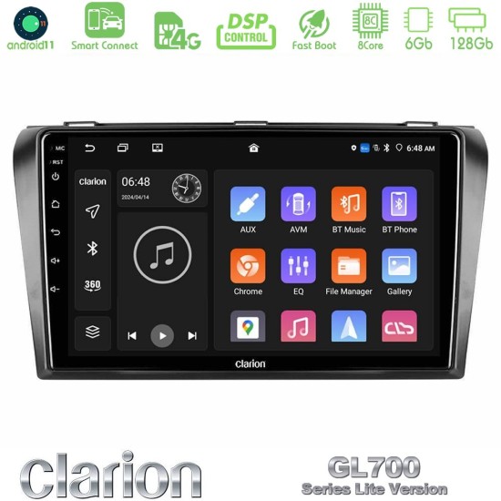 Clarion GL700 Lite Series 8Core Android ClarionOS 6+128GB Mazda 3 2004-2009 Navigation Multimedia Tablet 9" Με Carplay & Android Auto