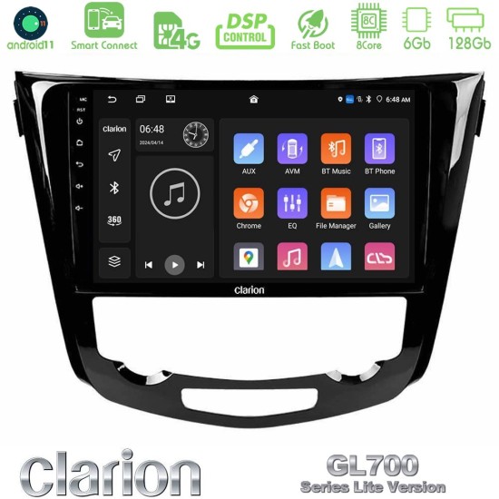Clarion GL700 Lite Series 8Core Android ClarionOS 6+128GB Nissan Qashqai J11 (AUTO A/C) Navigation Multimedia Tablet 10" Με Carplay & Android Auto Clarion GL700 Lite Series 8Core Android ClarionOS 6+128GB Nissan Qashqai J11 (AUTO A/C) Navigation Multimedia Tablet 10" Με Carplay & Android Auto