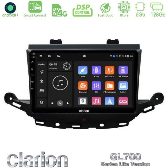 Clarion GL700 Lite Series 8Core Android ClarionOS 6+128GB Opel Astra K 2015-2019 Navigation Multimedia Tablet 9" Με Carplay & Android Auto