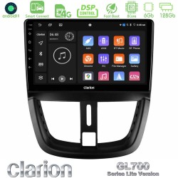 Clarion GL700 Lite Series 8Core Android ClarionOS 6+128GB Peugeot 207 Navigation Multimedia Tablet 9" Με Carplay & Android Auto