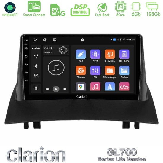 Clarion GL700 Lite Series 8Core Android ClarionOS 6+128GB Renault Megane 2 2002-2008 Navigation Multimedia Tablet 9" Με Carplay & Android Auto Clarion GL700 Lite Series 8Core Android ClarionOS 6+128GB Renault Megane 2 2002-2008 Navigation Multimedia Tablet 9" Με Carplay & Android Auto