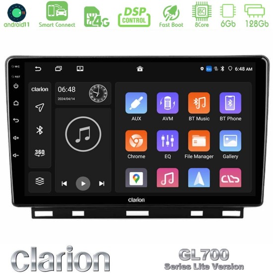 Clarion GL700 Lite Series 8Core Android ClarionOS 6+128GB Renault Clio 5 2020-2025 Navigation Multimedia Tablet 9" Με Carplay & Android Auto Clarion GL700 Lite Series 8Core Android ClarionOS 6+128GB Renault Clio 5 2020-2025 Navigation Multimedia Tablet 9" Με Carplay & Android Auto