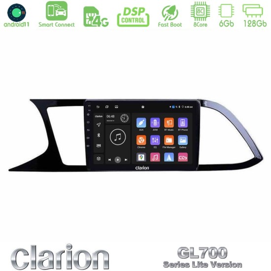 Clarion GL700 Lite Series 8Core Android ClarionOS 6+128GB Seat Leon 2013 – 2019 Navigation Multimedia Tablet 9" Με Carplay & Android Auto
