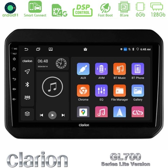 Clarion GL700 Lite Series 8Core Android ClarionOS 6+128GB Suzuki Ignis Navigation Multimedia Tablet 9" Με Carplay & Android Auto