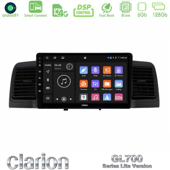 Clarion GL700 Lite Series 8Core Android ClarionOS 6+128GB Toyota Corolla 2002-2006 Navigation Multimedia Tablet 9" Με Carplay & Android Auto