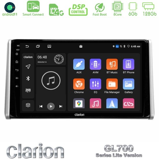 Clarion GL700 Lite Series 8Core Android ClarionOS 6+128GB Toyota RAV4 2019-2023 Navigation Multimedia Tablet 10" Με Carplay & Android Auto Clarion GL700 Lite Series 8Core Android ClarionOS 6+128GB Toyota RAV4 2019-2023 Navigation Multimedia Tablet 10" Με Carplay & Android Auto