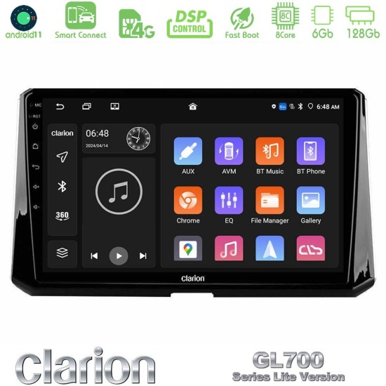 Clarion GL700 Lite Series 8Core Android ClarionOS 6+128GB Toyota Corolla 2019-2022 Navigation Multimedia Tablet 10" Με Carplay & Android Auto Clarion GL700 Lite Series 8Core Android ClarionOS 6+128GB Toyota Corolla 2019-2022 Navigation Multimedia Tablet 10" Με Carplay & Android Auto