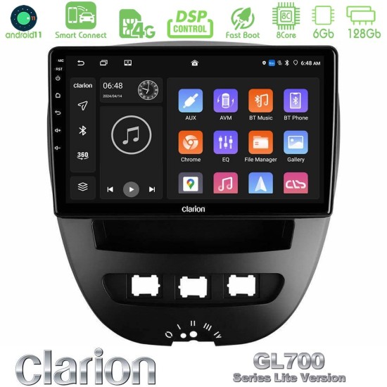 Clarion GL700 Lite Series 8Core Android ClarionOS 6+128GB Toyota Aygo/Citroen C1/Peugeot 107 Navigation Multimedia Tablet 10" Με Carplay & Android Auto Clarion GL700 Lite Series 8Core Android ClarionOS 6+128GB Toyota Aygo/Citroen C1/Peugeot 107 Navigation Multimedia Tablet 10" Με Carplay & Android Auto
