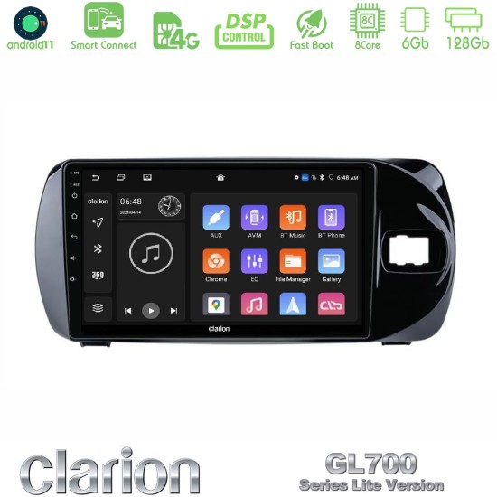 Clarion GL700 Lite Series 8Core Android ClarionOS 6+128GB Toyota Yaris (Vitz) 2015-2020 RHD Navigation Multimedia Tablet 9" Με Carplay & Android Auto Clarion GL700 Lite Series 8Core Android ClarionOS 6+128GB Toyota Yaris (Vitz) 2015-2020 RHD Navigation Multimedia Tablet 9" Με Carplay & Android Auto