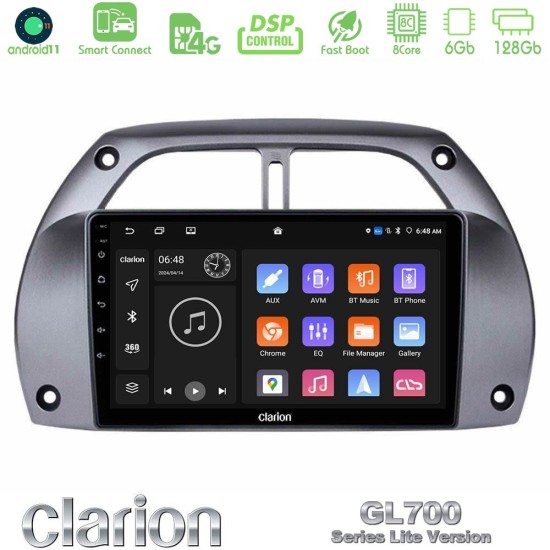 Clarion GL700 Lite Series 8Core Android ClarionOS 6+128GB Toyota RAV4 2001 - 2006 Navigation Multimedia Tablet 9" Με Carplay & Android Auto