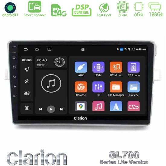 Clarion GL700 Lite Series 8Core Android ClarionOS 6+128GB Toyota Verso 2009-2018 Navigation Multimedia Tablet 9" Με Carplay & Android Auto Clarion GL700 Lite Series 8Core Android ClarionOS 6+128GB Toyota Verso 2009-2018 Navigation Multimedia Tablet 9" Με Carplay & Android Auto
