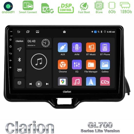Clarion GL700 Lite Series 8Core Android ClarionOS 6+128GB Toyota Yaris 2020-> Navigation Multimedia Tablet 10" Με Carplay & Android Auto
