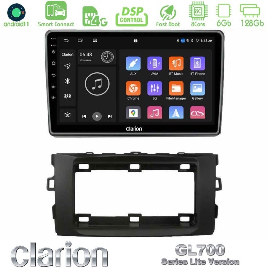 Clarion GL700 Lite Series 8Core Android ClarionOS 6+128GB Toyota Auris 2013-2016 Navigation Multimedia Tablet 10" Με Carplay & Android Auto