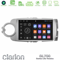 Clarion GL700 Lite Series 8Core Android ClarionOS 6+128GB Toyota Yaris Navigation Multimedia Tablet 9" Με Carplay & Android Auto