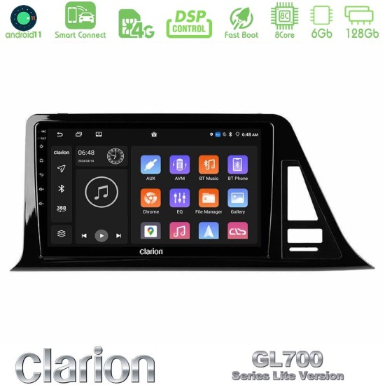 Clarion GL700 Lite Series 8Core Android ClarionOS 6+128GB Toyota CH-R Navigation Multimedia Tablet 9" Με Carplay & Android Auto