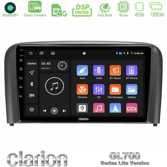 Clarion GL700 Lite Series 8Core Android ClarionOS 6+128GB Volvo S80 1998-2006 Navigation Multimedia Tablet 9" Με Carplay & Android Auto
