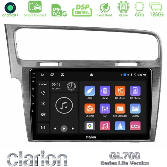 Clarion GL700 Lite Series 8Core Android ClarionOS 6+128GB VW GOLF 7 Navigation Multimedia Tablet 10" Με Carplay & Android Auto
