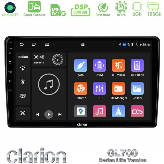 Clarion GL700 Lite Series 8Core Android ClarionOS 6+128GB VW Touran 2011-2015 Navigation Multimedia Tablet 10" Με Carplay & Android Auto