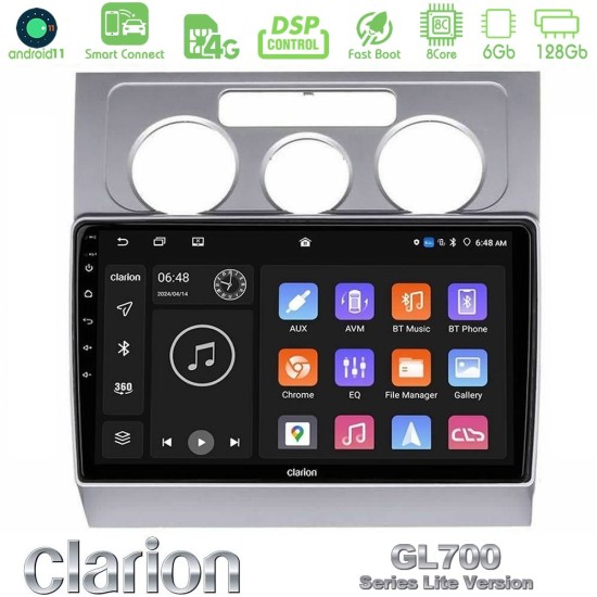 Clarion GL700 Lite Series 8Core Android ClarionOS 6+128GB VW Touran 2003-2011 Navigation Multimedia Tablet 10" Με Carplay & Android Auto