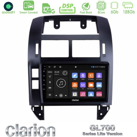 Clarion GL700 Lite Series 8Core Android ClarionOS 6+128GB VW Polo 2002-2009 Navigation Multimedia Tablet 9" Με Carplay & Android Auto