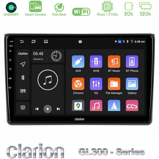 Clarion GL300 Series 4Core Android ClarionOS 2+32GB Audi A4 B7 Navigation Multimedia Tablet 9" Με Carplay & Android Auto Clarion GL300 Series 4Core Android ClarionOS 2+32GB Audi A4 B7 Navigation Multimedia Tablet 9" Με Carplay & Android Auto