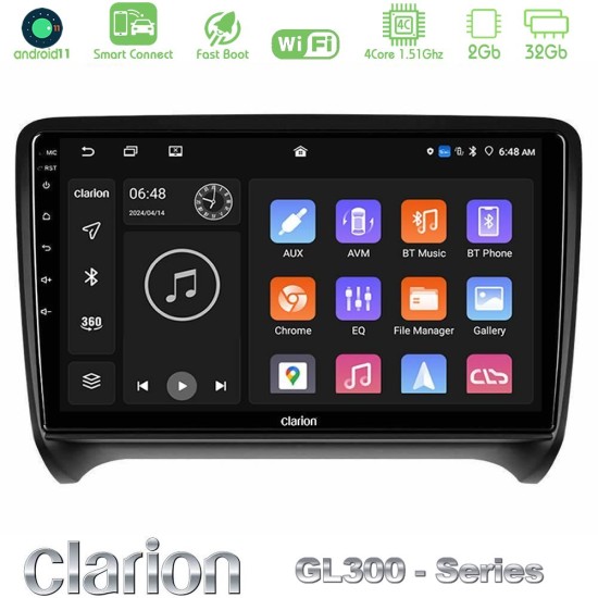 Clarion GL300 Series 4Core Android ClarionOS 2+32GB Audi TT B7 Navigation Multimedia Tablet 9" Με Carplay & Android Auto Clarion GL300 Series 4Core Android ClarionOS 2+32GB Audi TT B7 Navigation Multimedia Tablet 9" Με Carplay & Android Auto