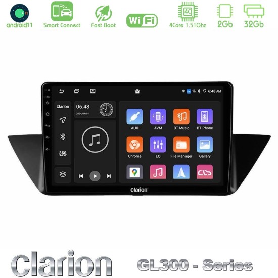 Clarion GL300 Series 4Core Android ClarionOS 2+32GB BMW Χ1 E84 Navigation Multimedia Tablet 10" Με Carplay & Android Auto