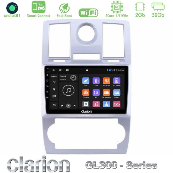 Clarion GL300 Series 4Core Android ClarionOS 2+32GB Chrysler 300C Navigation Multimedia Tablet 9" Με Carplay & Android Auto