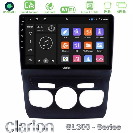 Clarion GL300 Series 4Core Android ClarionOS 2+32GB Citroen C4L Navigation Multimedia Tablet 10" Με Carplay & Android Auto